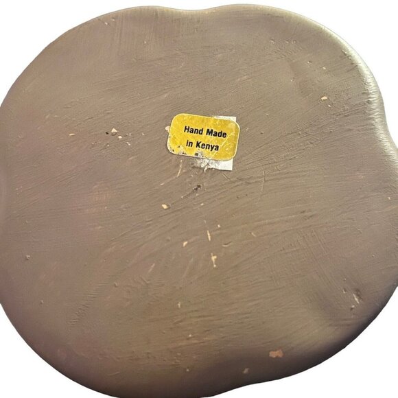 Carved Stone Soapstone Trinket Dish Round Lid Bowl Gourd Tribal Painted - Picture 9 of 9